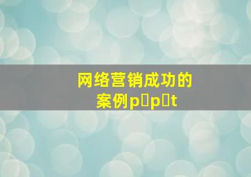 网络营销成功的案例p p t